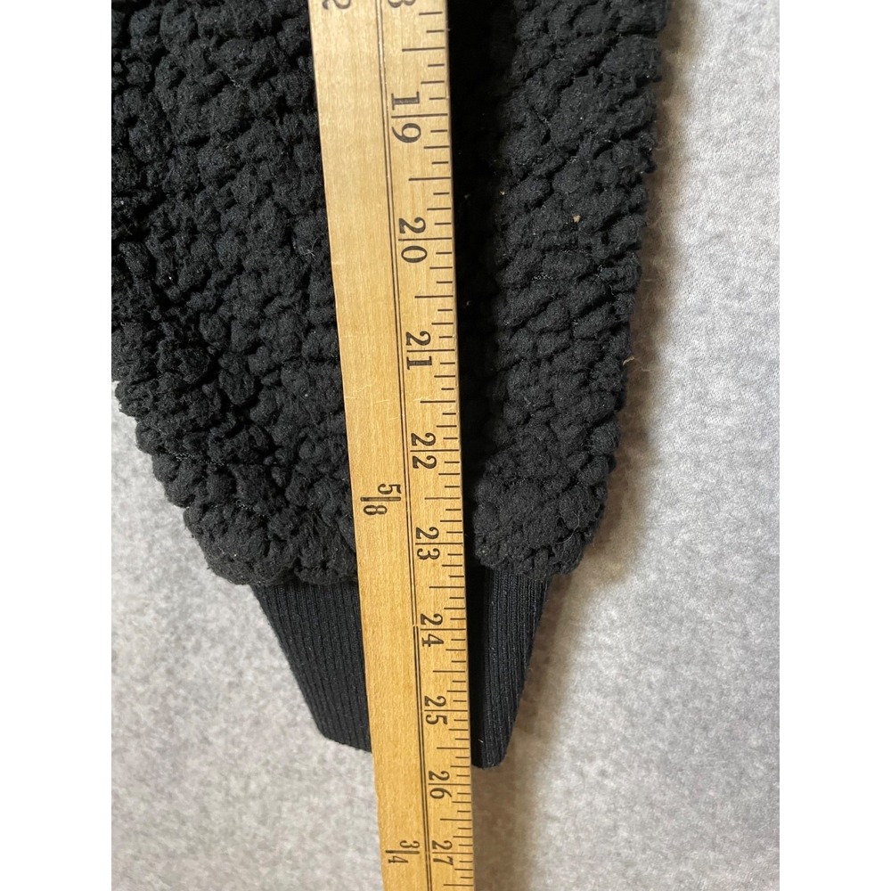 PrAna Polar Escape Bomber Jacket Teddy Sherpa Womens Large Reversible‎ Black - Picture 5 of 8